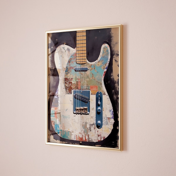 Electric Guitar | Fender Telecaster | Fender Abstract Painting | Digital Poster | Digital Print | Guitar Illustration | Guitar Painting