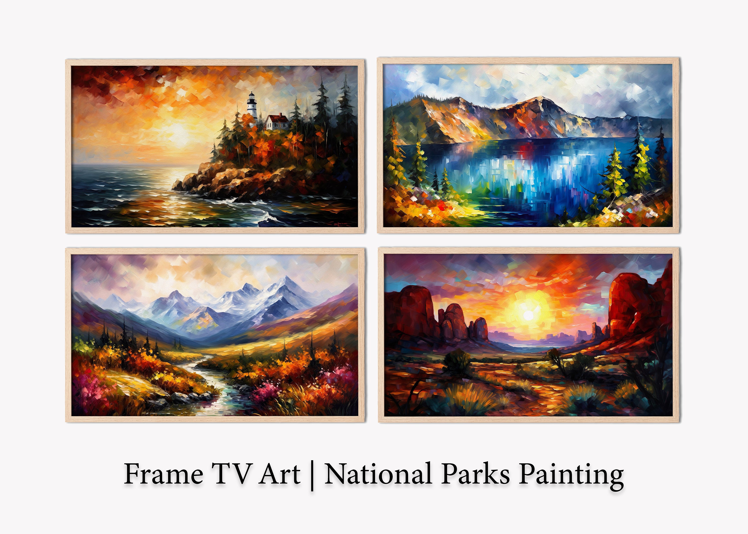 National Park Paintings: Vintage TV Screen Art (Digital Download)