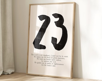 Psalm 23 Wall Art: Modern Christian Artwork (Digital Download)