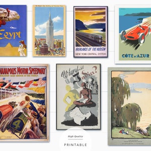 100 vintage reisposters retro muurkunstposter rustiek eclectisch huisdecor galerijcollectie boerderijkunstwerk decoratie