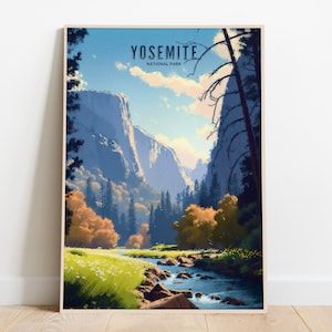 Yosemite National Park Painting: Scenic Landscape Art (Digital Download)