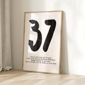 Psalm 37 Typografie Wandkunst | Biblische Kunst, moderne katholische Kunst | Christliche Kunst | Psalm 37 zum Ausdrucken, Biblische Wandkunst, Psalm Wandkunst