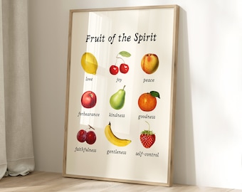 Fruit of the Spirit Print: Vintage Christian Scripture (Digital Download)