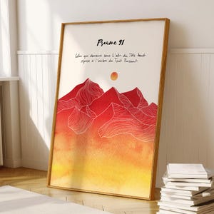 Psaume 91 | Verset Biblique en Français | Affiche Chrétienne | Psaume français | Poster Bible | Affiche Evangile | Art Chrétien | Décor Foi