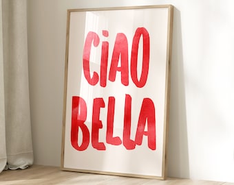 Impression Ciao Bella: cita italiana, arte mural bohème (téléchargement numérique)