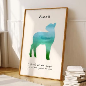 Psaume 23 | Verset Biblique en Français | Affiche Chrétienne | Psaume français | Poster Bible | Affiche Bible | Poster Chrétien | Décor Foi