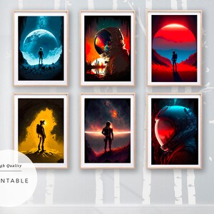 16 Astronauts Portraits | Digital Poster | Digital Print