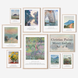 Monet Psalms Art Prints: Christian Gallery Set of 9 (Digital Download)