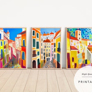 12 Abstract Alfama Lisbon Paintings | Set of 12 | Portugal | Lisboa | Digital Download | Digital Print | Portugal