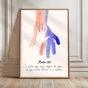 Psalm 123, Bible Sketches, Watercolor Christian Art, Aesthetic Bible Verse,Scripture quote, Biblical art, Faith decor, Jesus Art