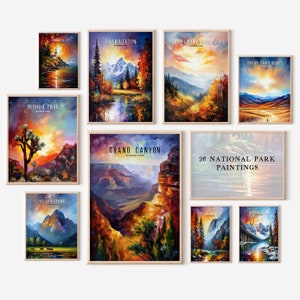 26 Nationalpark Gemälde, Digitale Poster, Digitaldrucke, Nationalpark Poster, Nationalpark Kunst, USA Poster, USA Poster