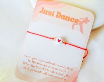 Just dance wish bracelet, hip hop jewelry, dance teacher gifts, dance competition gifts, hip hop party favors, dance team gifts for girls