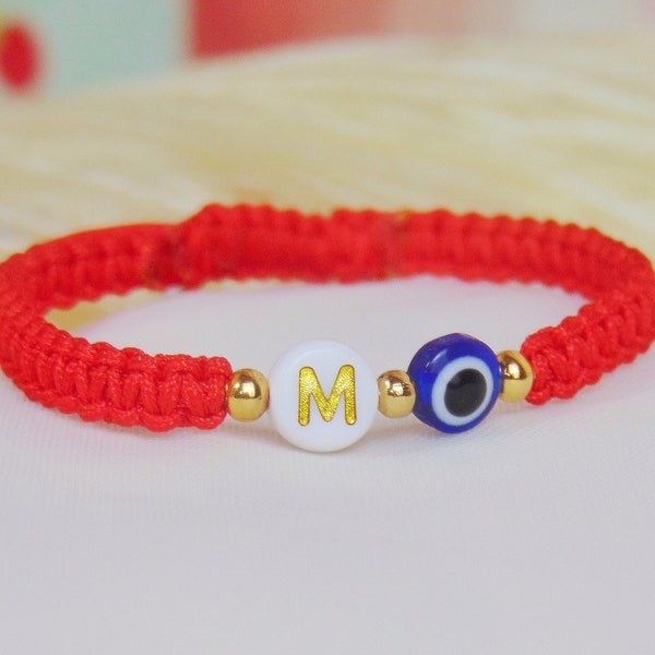 Personalized red evil eye bracelet, baby evil eye bracelet, baby shower gift girl, protection bracelet from evil, new baby gift girl ideas