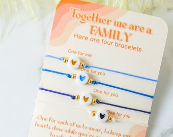 Together We Are A Family Bracelets, Family bracelet matching, family reunion gifts, host family gift, Mother Son Daughter Connection Jewelry