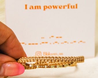 Morse code bracelet, inspiration bracelet for women, secret message jewelry, hidden message bracelet, cancer survivor gift for mom, unique