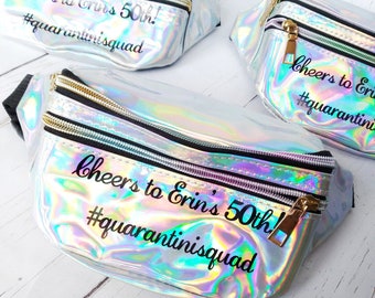 Customized fanny pack, cheers to 50 years favors, 50th birthday gift for women personalized, 80s fanny pack, birthday party favor for adults