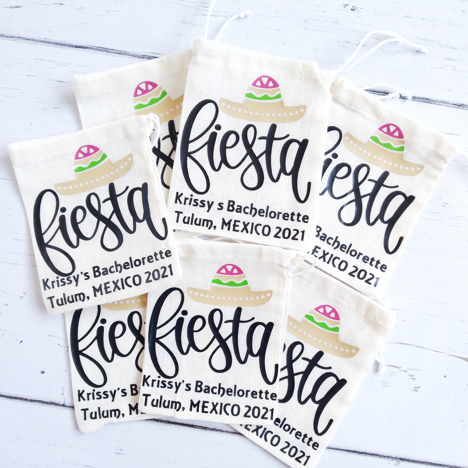 Set of 6 Fiesta Goodie Bags Mexican Fiesta Party Favors Etsy