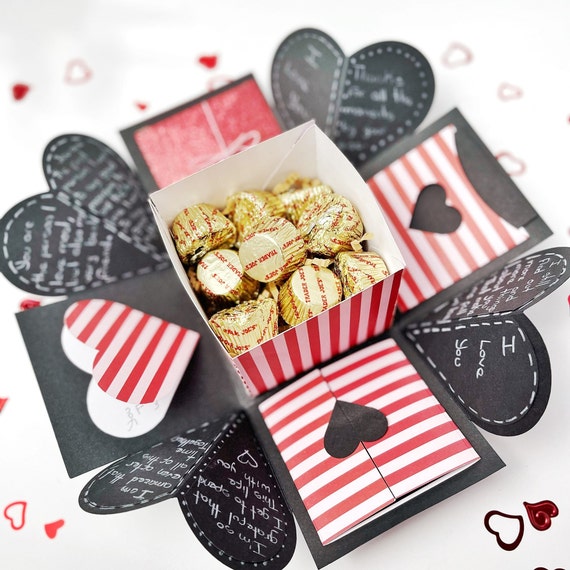 Caja sorpresa creativa para el Día de San Valentín, regalo de explosión,  caja de regalo de confeti explosiva para boda, cumpleaños, aniversario,  Festival - AliExpress