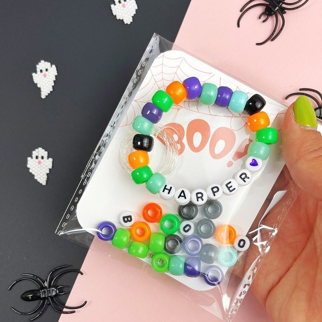 Personalized Halloween Bracelet Kit, Spooky Bracelet DIY Craft