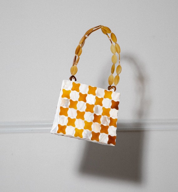 Vintage Shell Checkered Purse