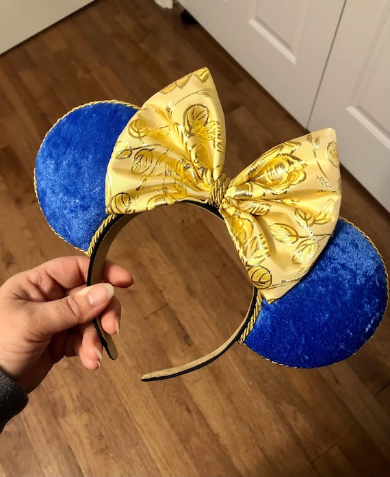 Beauty and the Beast Inspired Ear Headband Blue and Gold  display picture 2