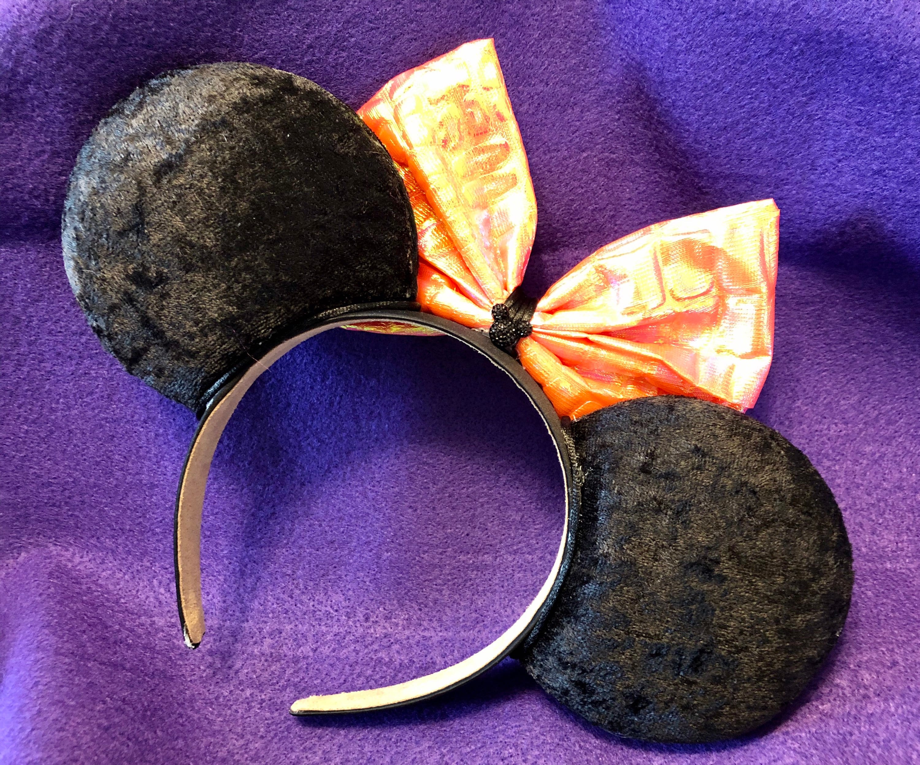 Halloween Mouse Ears Black and Orange Ear Headband Trick or 