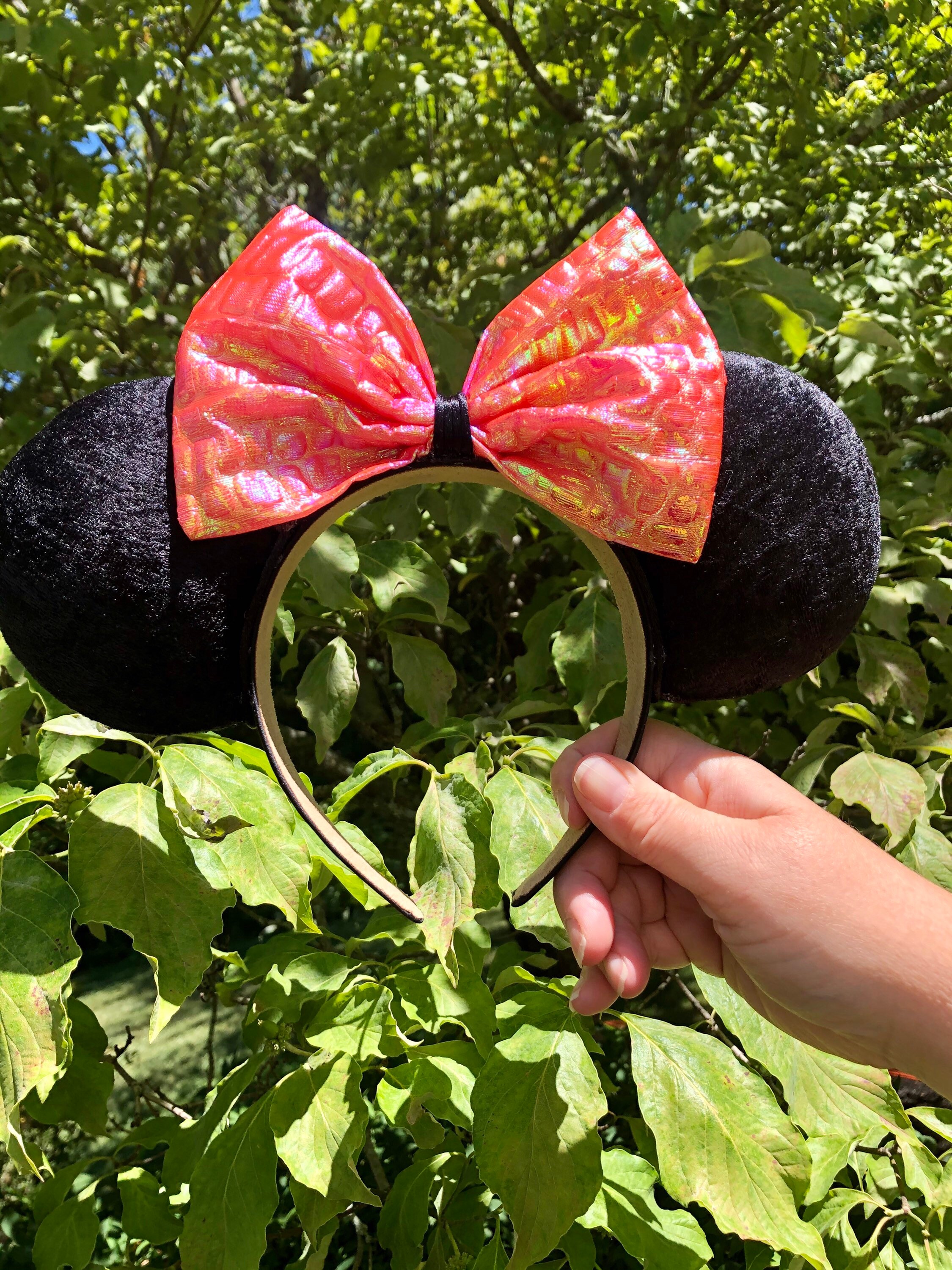 Halloween Mouse Ears Black and Orange Ear Headband Trick or  display picture 1