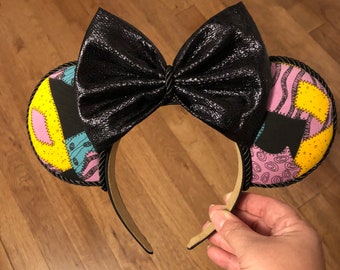 Sally Minnie ear headband Nightmare Before Christmas disney mouse ears gift for disney trip Halloween Mickey Mouse ears gift for Disney fan