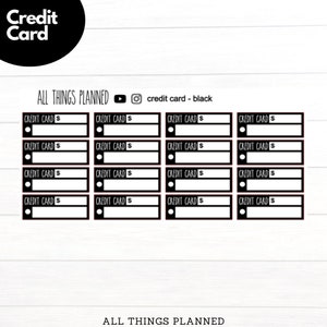 Credit Card Budget Planner Stickers - 16 Matte Removable Stickers