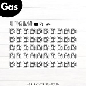 Gas Planner Stickers: 50 Matte Removable Stickers