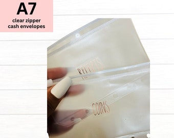 A7 BLANK Clear Zipper Cash Envelopes | AllThingsPlannedShop