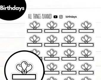 Birthday Stickers | Planner Stickers | Sticker Sheet