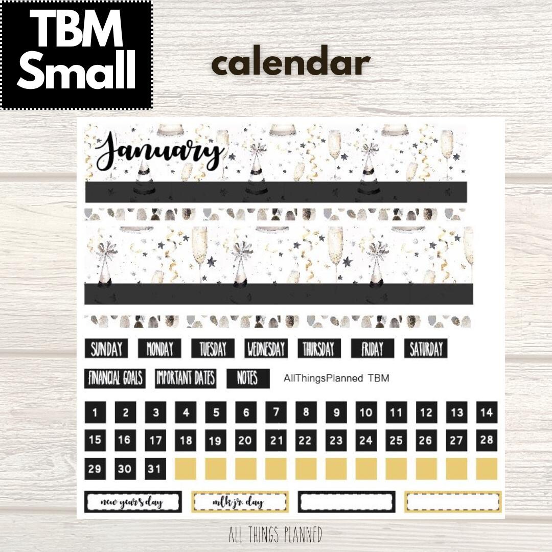 TBM Small BBP | January (new Year) Calendar Sticker | the Budget Mom - Etsy