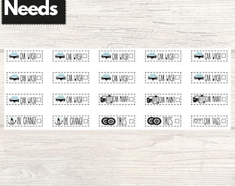Car Needs Planner Stickers