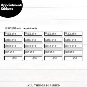 Appointments Planner Stickers: Doctor, Dentist, Eye, Therapy