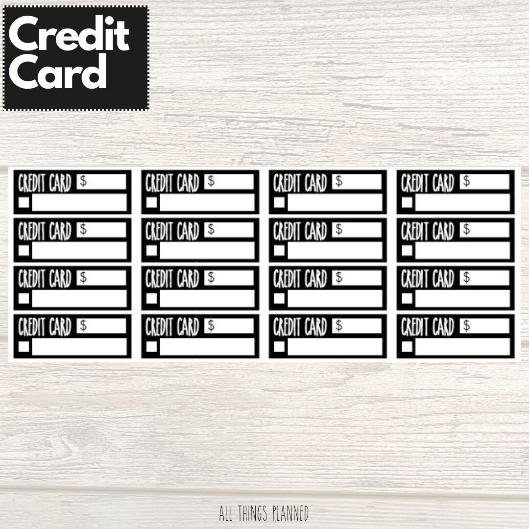 Credit Card Budget Planner Stickers - 16 Matte Removable Stickers - Etsy
