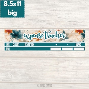 8.5x11 / Grande / Septiembre (Otoño de ensueño) Etiqueta para seguimiento de gastos / Etiqueta para planificación de presupuesto