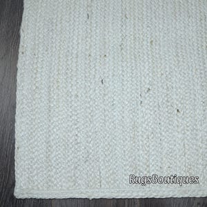 Off White Handwoven rug, Jute Area Rug, Eco Friendly Rug, Solid Rugs, Custom Size Jute Rug, Living Room Rug, White Jute Rugs, Square Rug