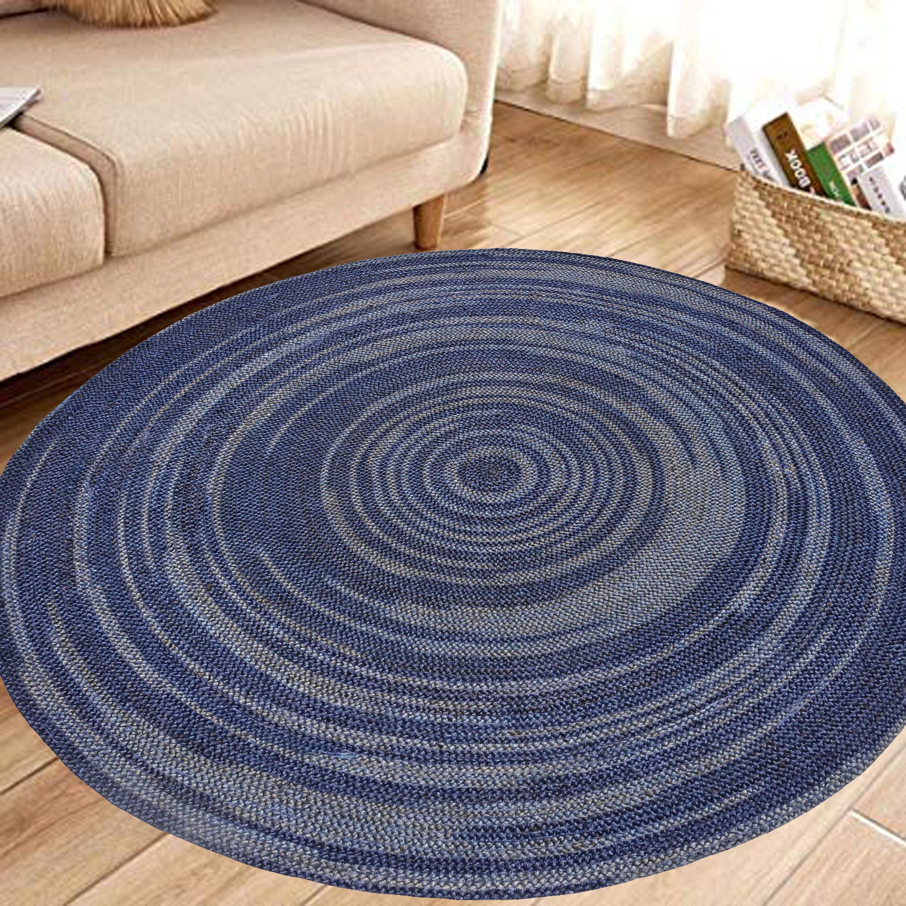 Multicolor Round Rugs Indian Handmade Jute & Cotton Round Etsy