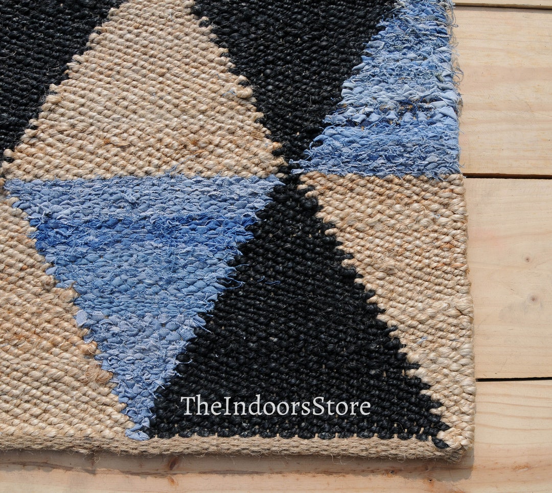 2x5, 2x6 Ft, Handmade Tufted Hemp Area Rug, Hemp Jute Runner Rug, Hand