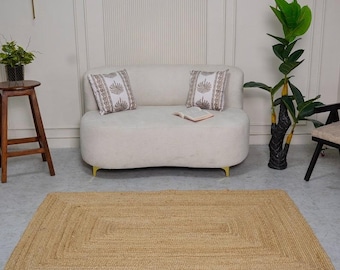 Jute Rug Natural Jute Rug, Jute Braided Rug, Bohemian Jute Rug, Jute Area Rug, Boho Decor Rug, Jute Rug 8x10, Custom Size Rug
