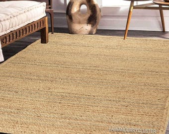 Natural Jute Rug, Custom Area Rug, Living Room Rug, Rectangle Jute Rug, Braided Jute Rug, Jute Area Carpet For Home Decor And Farmhouse Jute