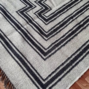 Kilim Rug, Handwoven, Wool and Jute Rug Handmade, Kilim Dhurrie Rug, Traditional Indian jute Area rug