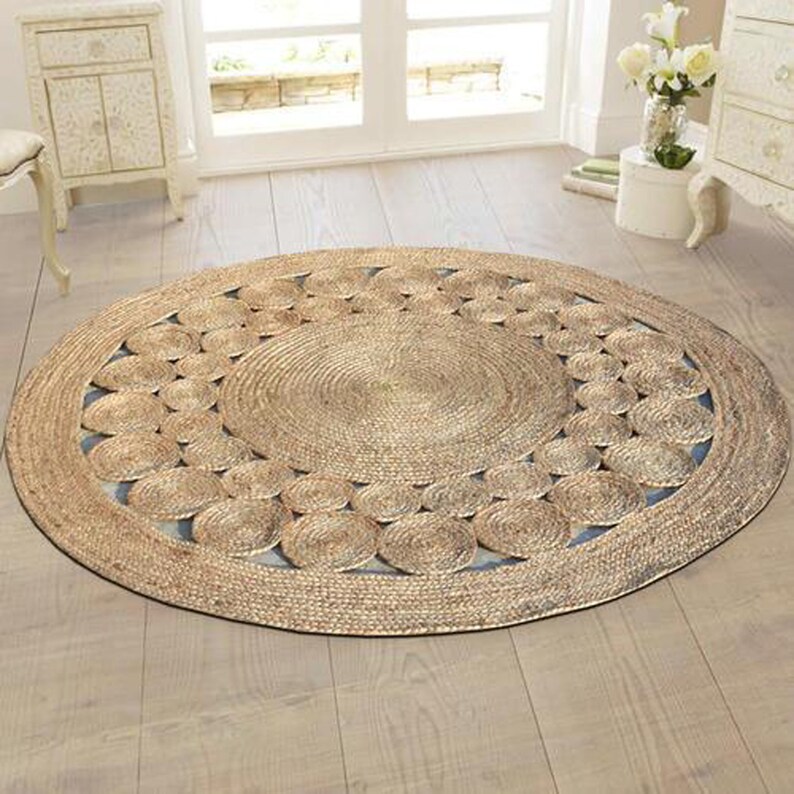 8x8 Feet CUSTOM SIZE round brown woven straw floor mats rugs Etsy