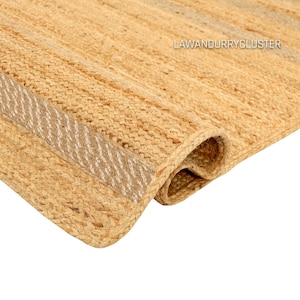 Natural Jute Rug, Jute Braided Rug, 8x10 Bohemian Jute Rug, Rectangular Jute Rug, Boho Décor Rug, Jute Area Rug, Square Jute Rug,