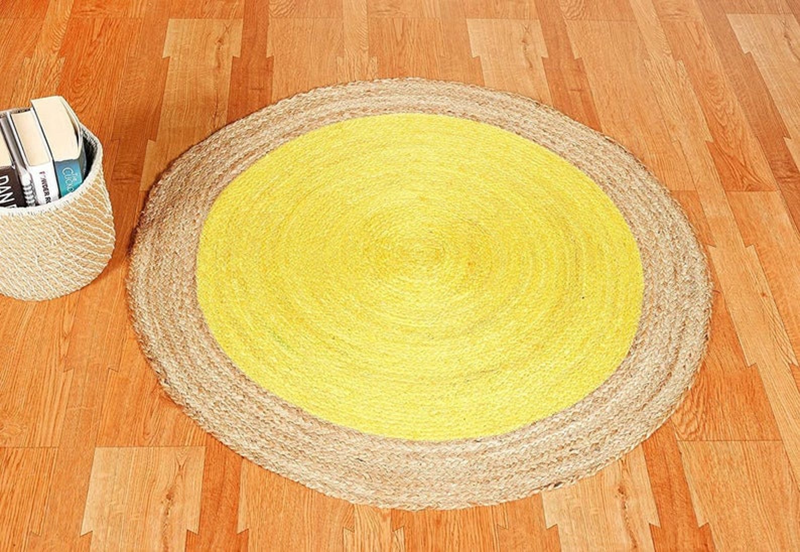 4x4 ft 5x5 ft Floor Covering Jute Round Rug For Home Office Etsy