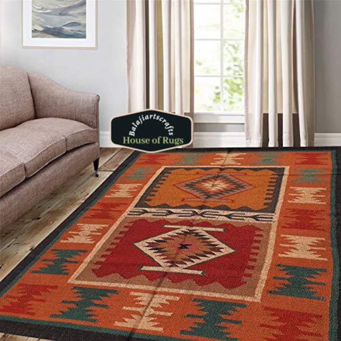 8x10 ftFloral Indian Rug kilim rug Vintage Boho Rug Free Etsy