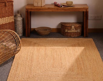 Handwoven Jute Hallway Runner, Natural Fiber Boho Entryway Rug, Sustainable Farmhouse Carpet