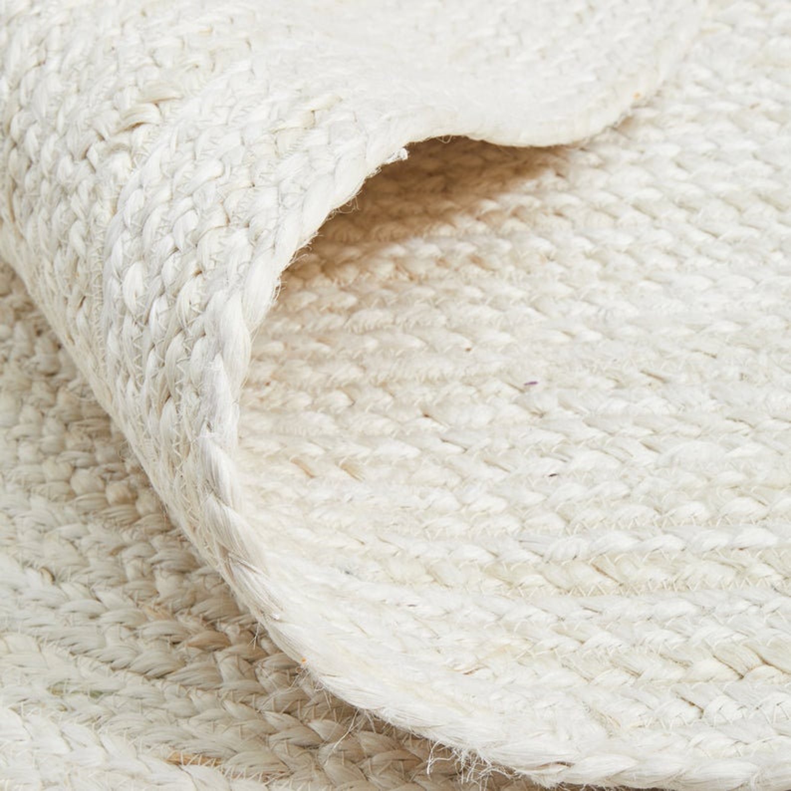 White Pure Jute Cotton Rug Oval Jute Rug Hand Made Jute Rug Etsy