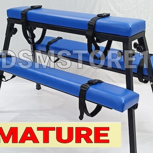 MATURE / Portable Bench with Adjustable Height Blue Color